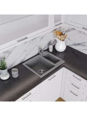 Кухонная мойка Polygran BRIG 620 серый интерьер