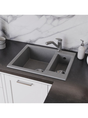 Кухонная мойка Polygran BRIG 620 серый интерьер 2
