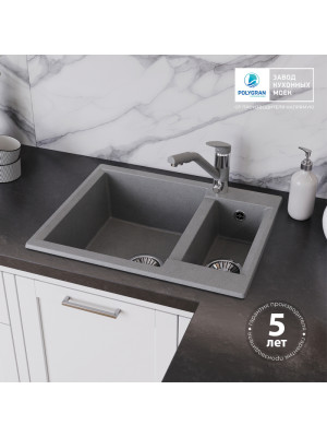 Кухонная мойка Polygran BRIG 620 серый гарантия