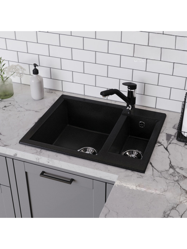 Кухонная мойка Polygran BRIG 620 черный интерьер 2