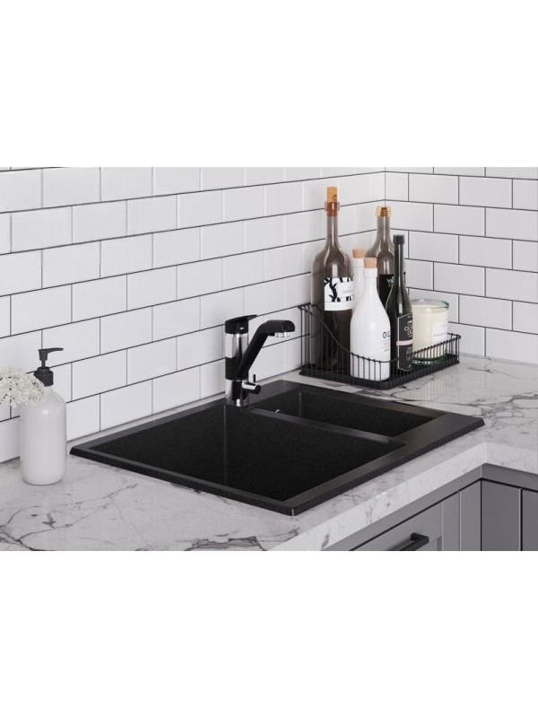 Кухонная мойка Polygran BRIG 620 черный интерьер 3