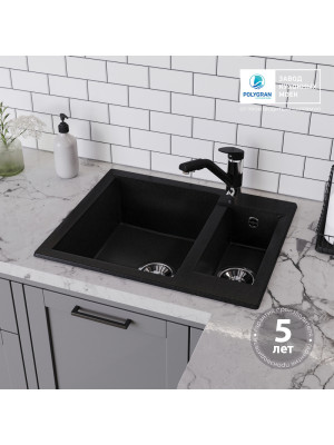 Кухонная мойка Polygran BRIG 620 черный гарантия