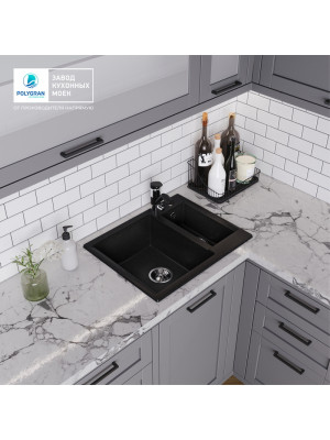 Кухонная мойка Polygran BRIG 620 черный интерьер