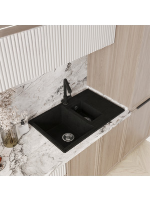 Кухонная мойка Polygran BRIG 770 космос черный металлик интерьер 2