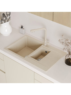 Кухонная мойка Polygran BRIG 770 опал интерьер 2