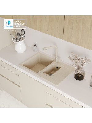 Кухонная мойка Polygran BRIG 770 опал интерьер