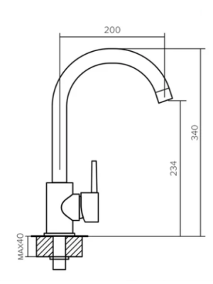 Смеситель Polygran Элара космос №316 (черный металлик) схема