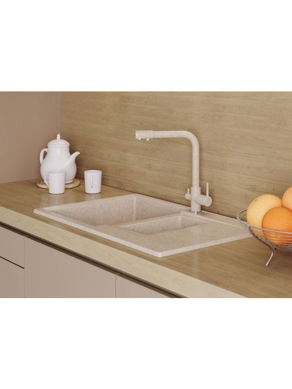 Кухонная мойка Polygran BRIG 770 песочный интерьер 3