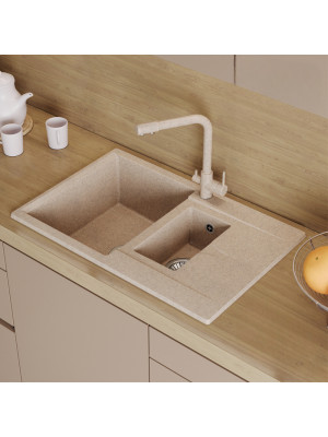 Кухонная мойка Polygran BRIG 770 песочный интерьер