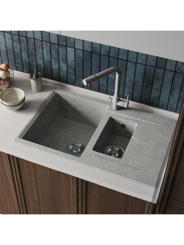Кухонная мойка Polygran BRIG 770 светло-серый интерьер