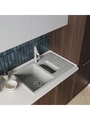 Кухонная мойка Polygran BRIG 770 светло-серый интерьер 2