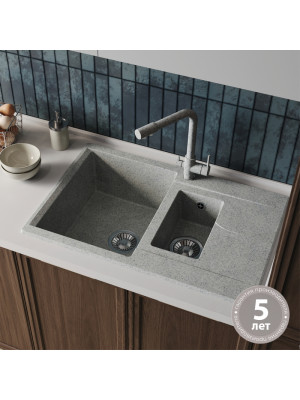 Кухонная мойка Polygran BRIG 770 светло-серый гарантия