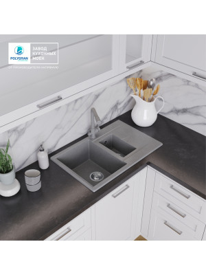 Кухонная мойка Polygran BRIG 770 серый интерьер