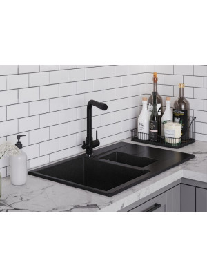 Кухонная мойка Polygran BRIG 770 черный интерьер 3