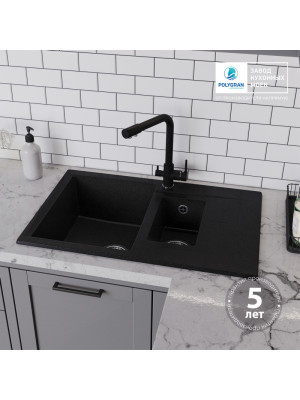 Кухонная мойка Polygran BRIG 770 черный покрытие гарантия