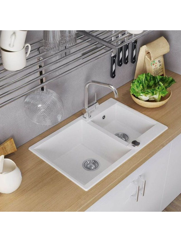 Кухонная мойка Polygran BRIG 772 белый хлопок интерьер 3