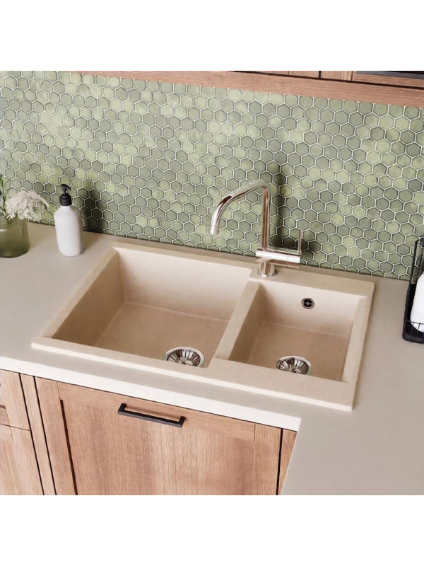 Кухонная мойка Polygran BRIG 772 кремовый интерьер