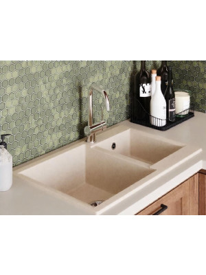 Кухонная мойка Polygran BRIG 772 кремовый интерьер 2