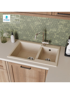 Кухонная мойка Polygran BRIG 772 кремовый интерьер