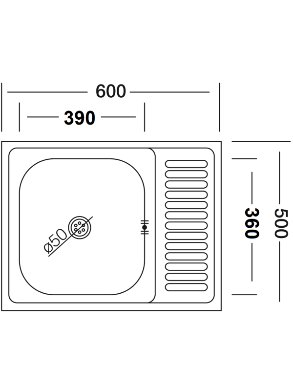 Кухонная мойка КромРус S 417 RUS R нержавеющая сталь схема
