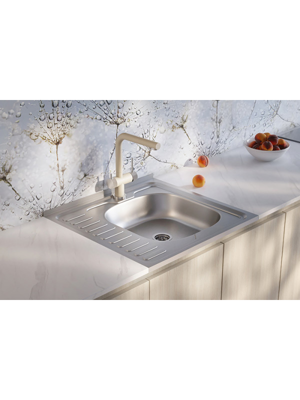 Кухонная мойка КромРус S 409 RUS L нержавеющая сталь в интерьере