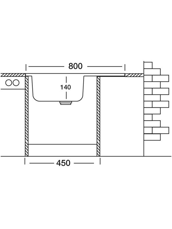 Кухонная мойка КромРус S 416 RUS L нержавеющая сталь схема (1)
