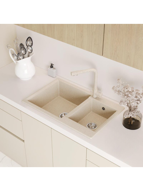 Кухонная мойка Polygran BRIG 772 опал интерьер 2