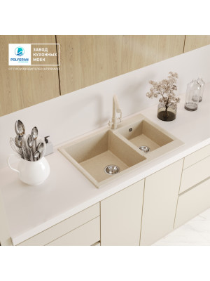 Кухонная мойка Polygran BRIG 772 опал интерьер