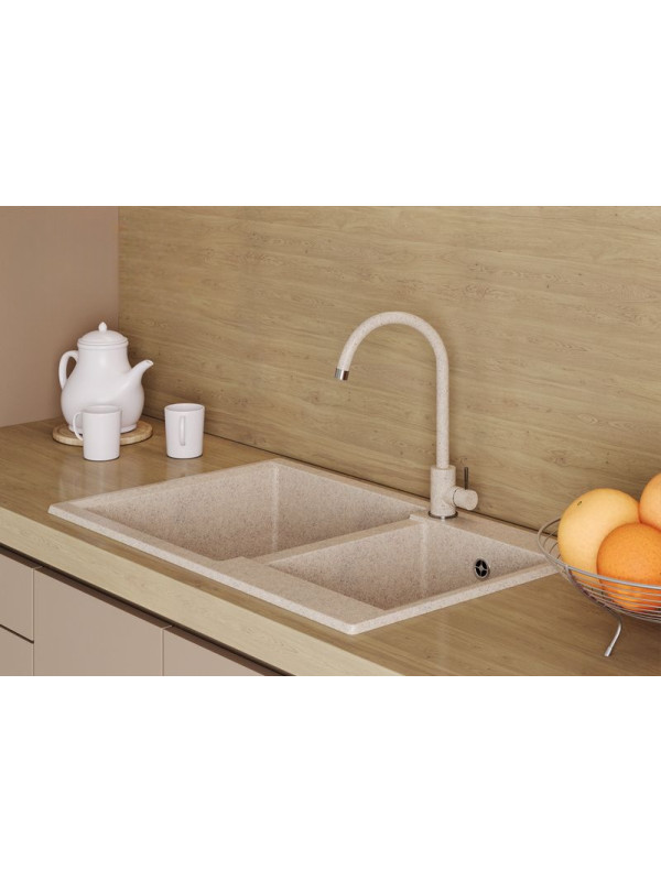 Кухонная мойка Polygran BRIG 772 песочный интерьер 2