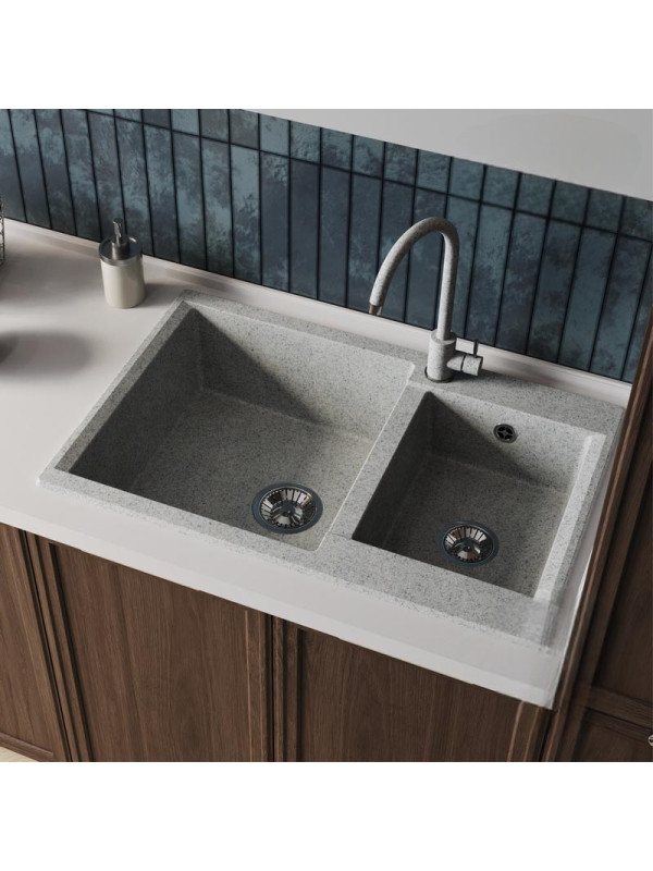 Кухонная мойка Polygran BRIG 772 светло-серый интерьер 2