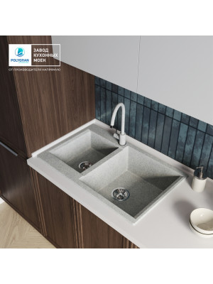 Кухонная мойка Polygran BRIG 772 светло-серый интерьер