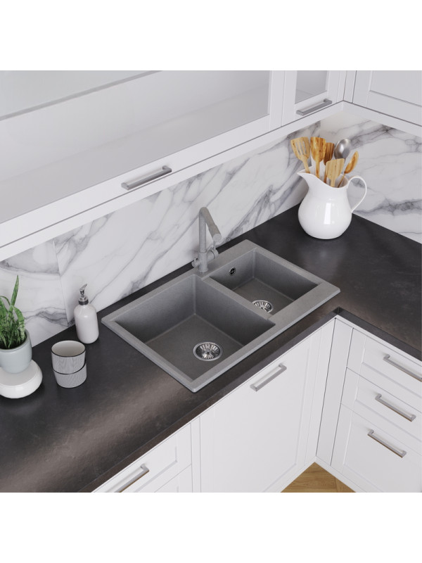 Кухонная мойка Polygran BRIG 772 серый интерьер