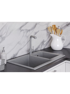 Кухонная мойка Polygran BRIG 772 серый интерьер 3