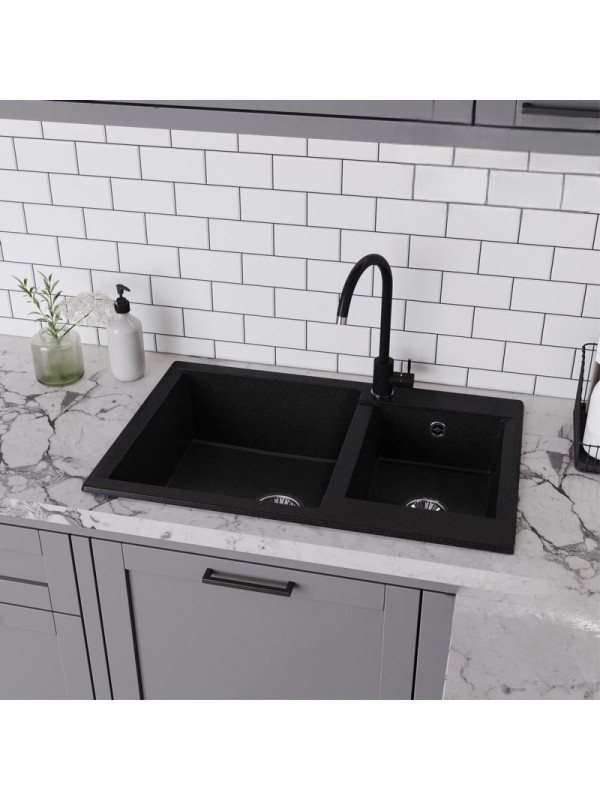 Кухонная мойка Polygran BRIG 772 черный интерьер