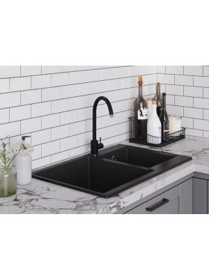 Кухонная мойка Polygran BRIG 772 черный интерьер 2