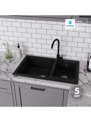 Кухонная мойка Polygran BRIG 772 черный гарантия