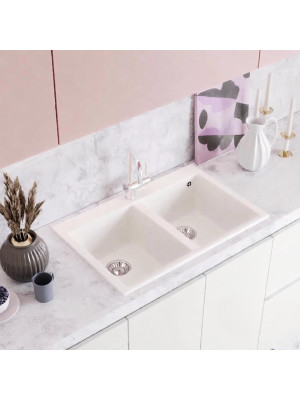 Кухонная мойка Polygran BRIG 790 белый хлопок интерьер