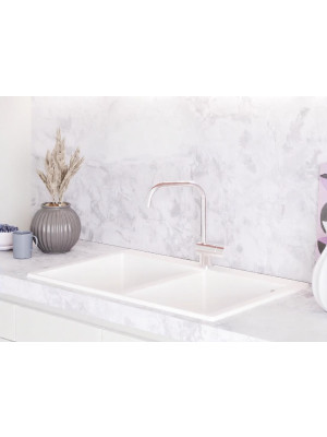 Кухонная мойка Polygran BRIG 790 белый хлопок интерьер 3