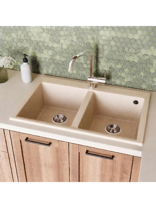 Кухонная мойка Polygran BRIG 790 кремовый интерьер