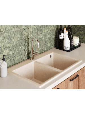 Кухонная мойка Polygran BRIG 790 кремовый интерьер 2