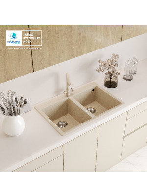 Кухонная мойка Polygran BRIG 790 опал интерьер