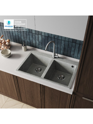 Кухонная мойка Polygran BRIG 790 светло-серый интерьер