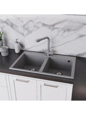 Кухонная мойка Polygran BRIG 790 серый интерьер