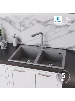 Кухонная мойка Polygran BRIG 790 серый гарантия