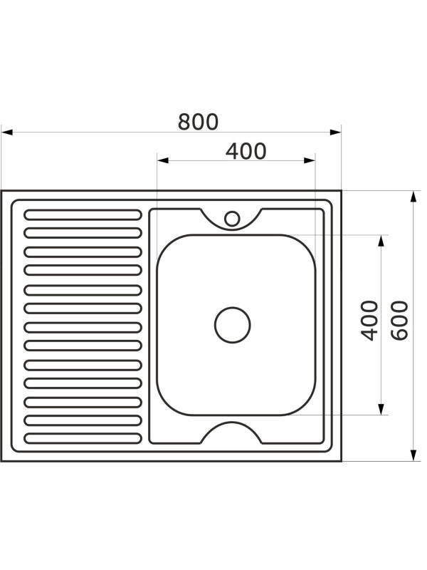 Кухонная мойка КромРус EC-220M RUS R нержавеющая сталь схема