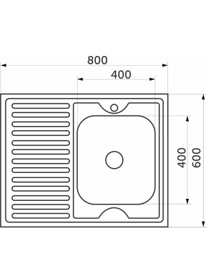 Кухонная мойка КромРус EC-220M RUS R нержавеющая сталь схема