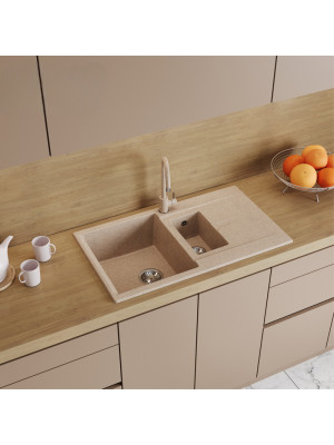 Кухонная мойка Polygran BRIG 870 песочный интерьер 2