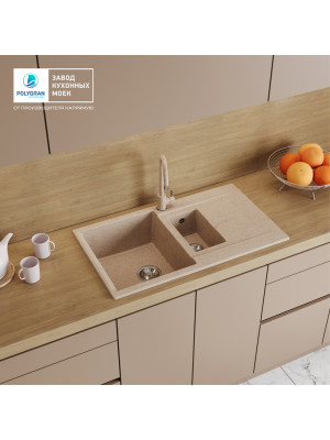 Кухонная мойка Polygran BRIG 870 песочный интерьер