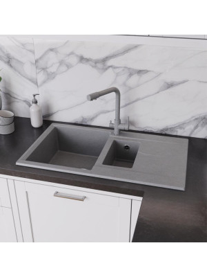 Кухонная мойка Polygran BRIG 870 серый интерьер 2