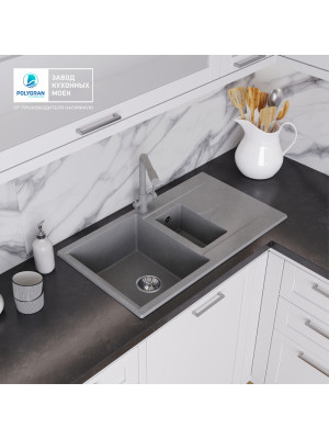 Кухонная мойка Polygran BRIG 870 серый интерьер